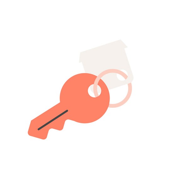 Illustrasjon av en oransje nøkkel